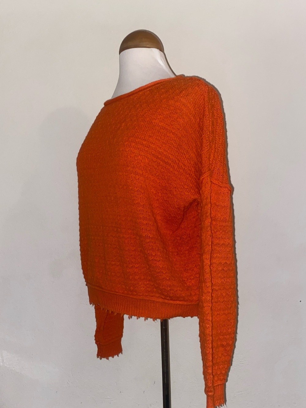 Willow-Root Women's Cozy Textured Orange Sweater - Picture 3 of 7